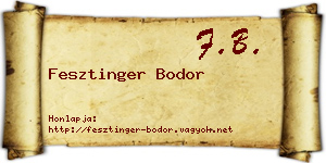 Fesztinger Bodor névjegykártya